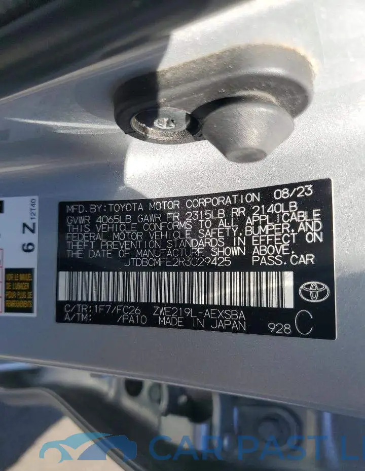 JTDBCMFE2R3029425# 13
