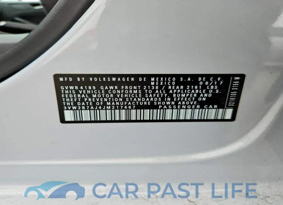 3VW2B7AJ4JM217467# 12