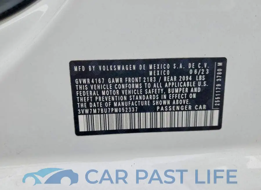 3VW7M7BU7PM052337# 13