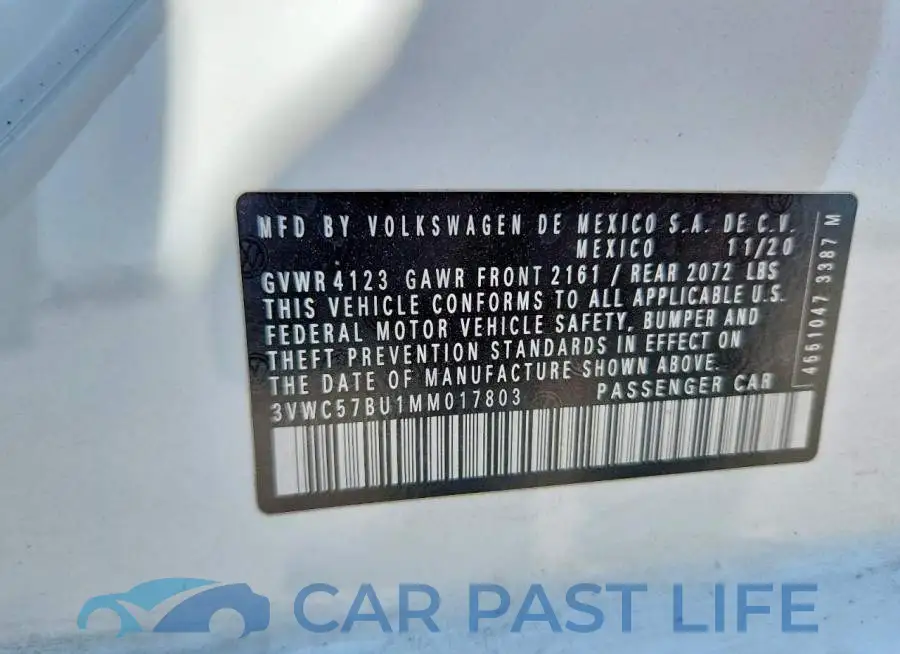 3VWC57BU1MM017803# 12