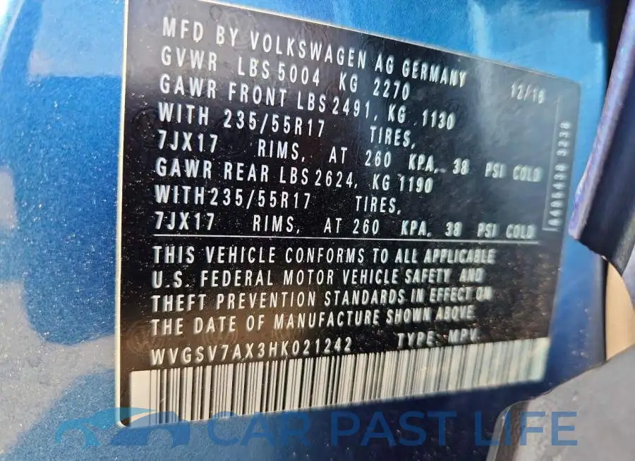 WVGSV7AX3HK021242# 13