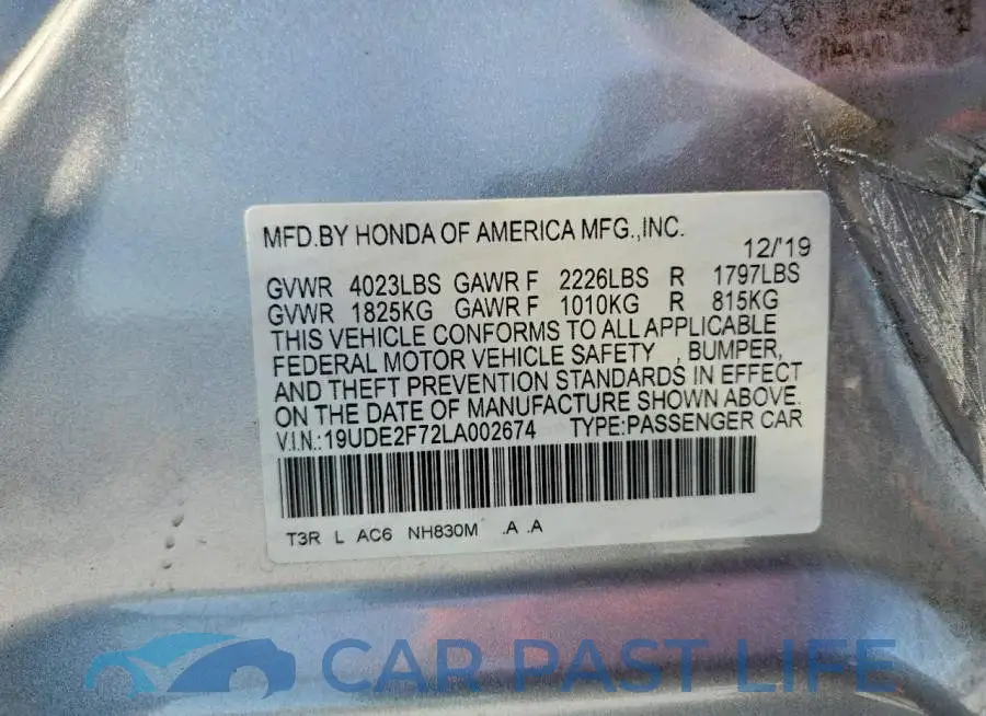 19UDE2F72LA002674# 12
