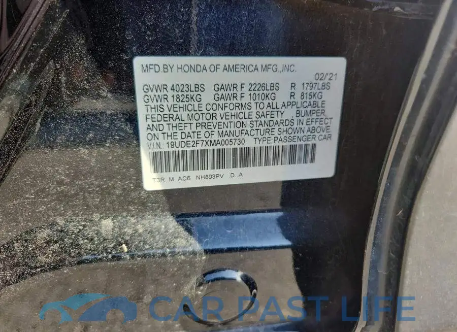 19UDE2F7XMA005730# 12