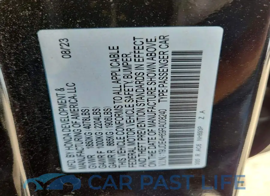 19UDE4H69RA008240# 12