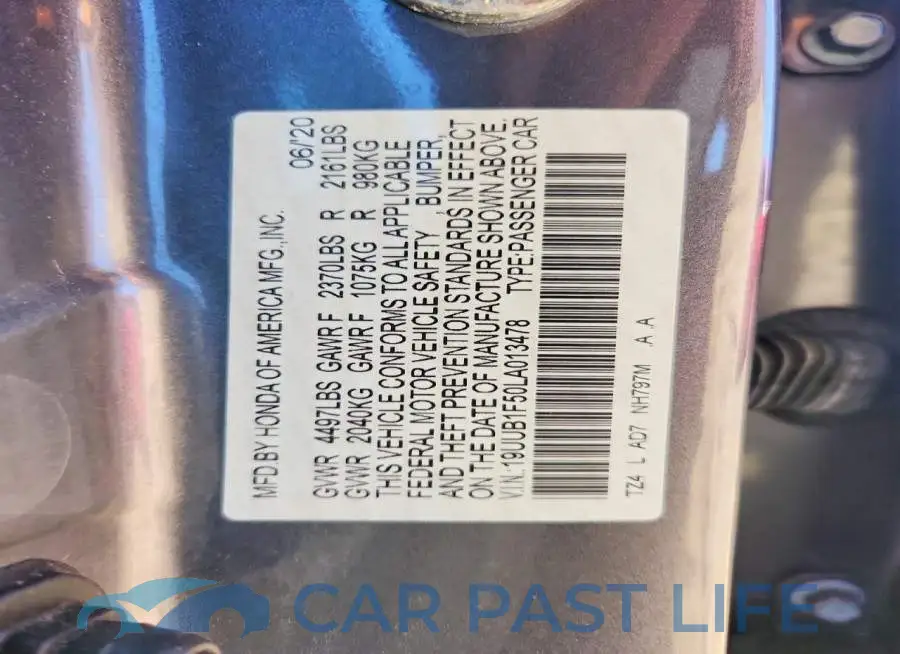 19UUB1F50LA013478# 12
