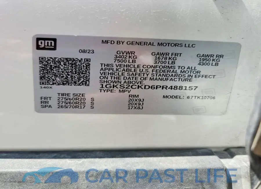 1GKS2CKD6PR488157# 13