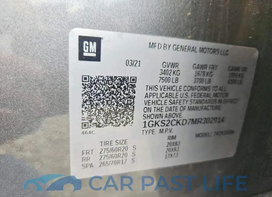 1GKS2CKD7MR302914# 13