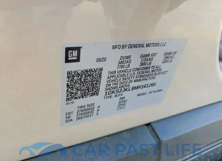 1GKS2JKL8MR161265# 13