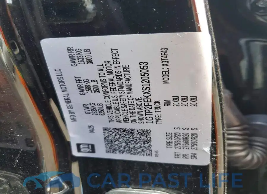 1GTP2FEKXS1205053# 12