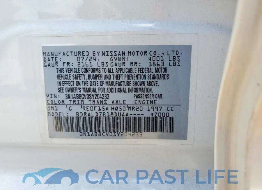 3N1AB8CV0SY204233# 12