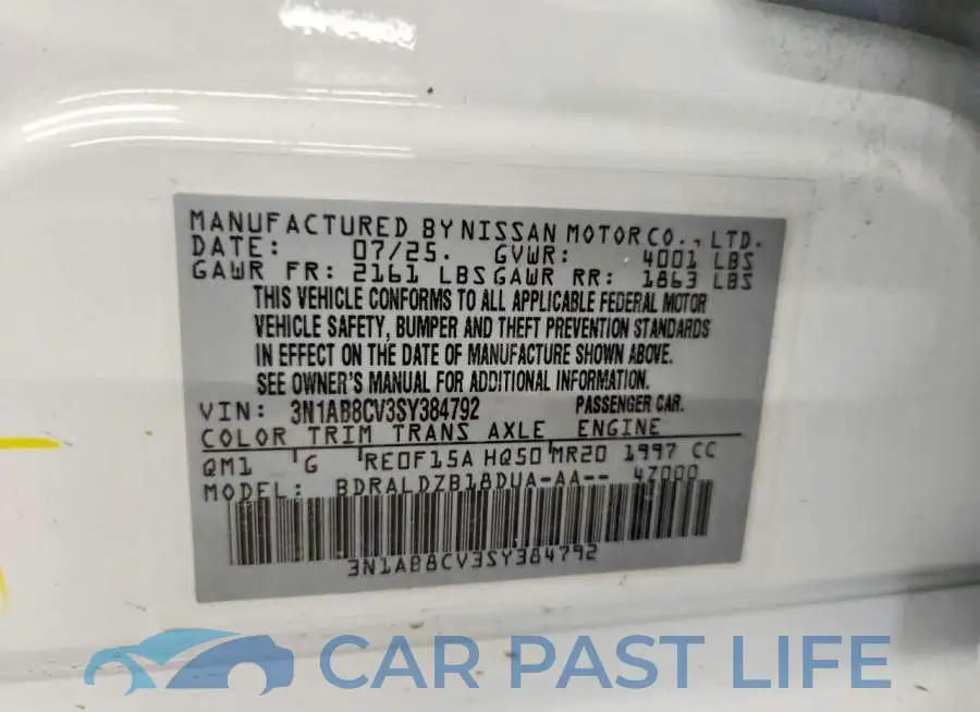 3N1AB8CV3SY384792# 12