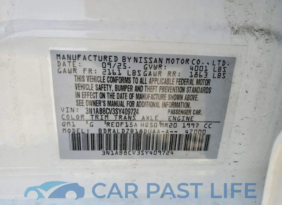 3N1AB8CV3SY409724# 12