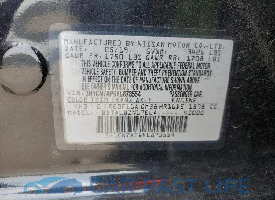 3N1CN7AP6KL873554# 12