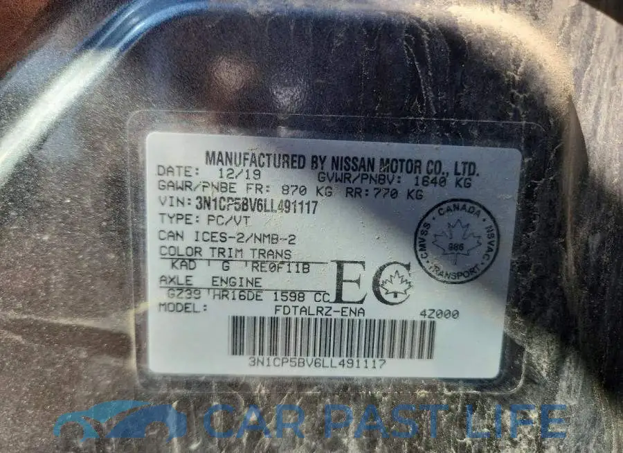 3N1CP5BV6LL491117# 13