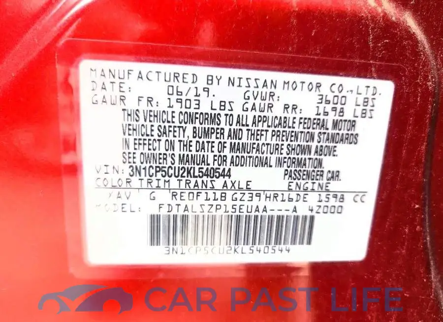 3N1CP5CU2KL540544# 13