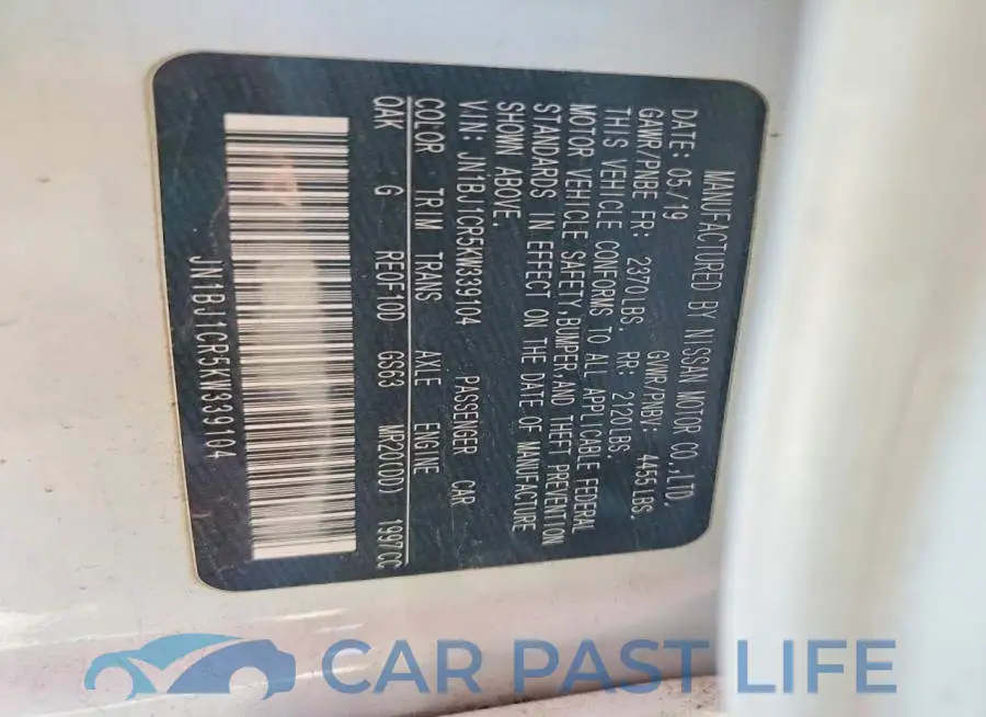 JN1BJ1CR5KW339104# 13