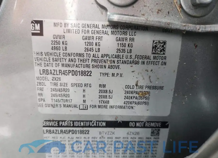 LRBAZLR45PD018822# 13