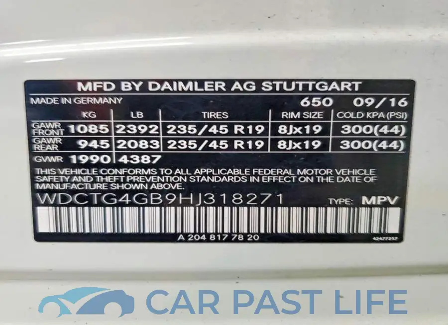 WDCTG4GB9HJ318271# 13