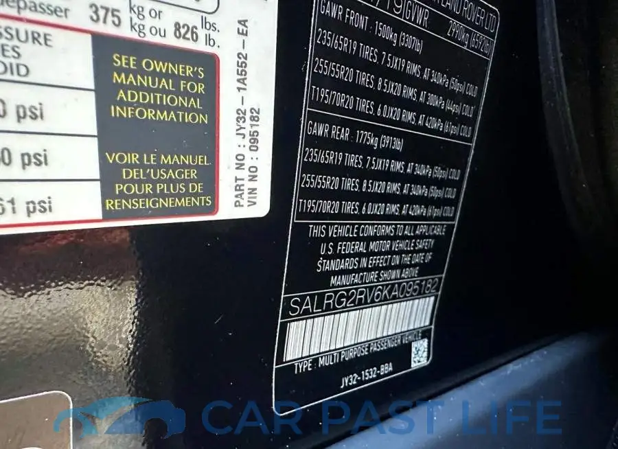 SALRG2RV6KA095182# 10