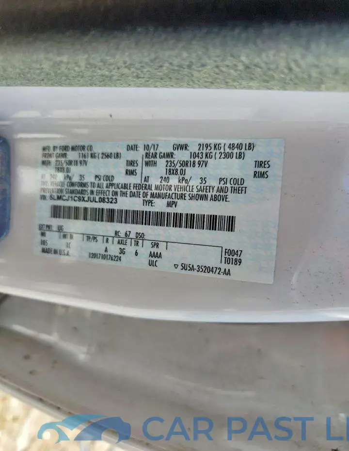 5LMCJ1C9XJUL08323# 13