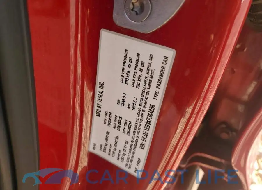 5YJ3E1EB9KF364856# 12
