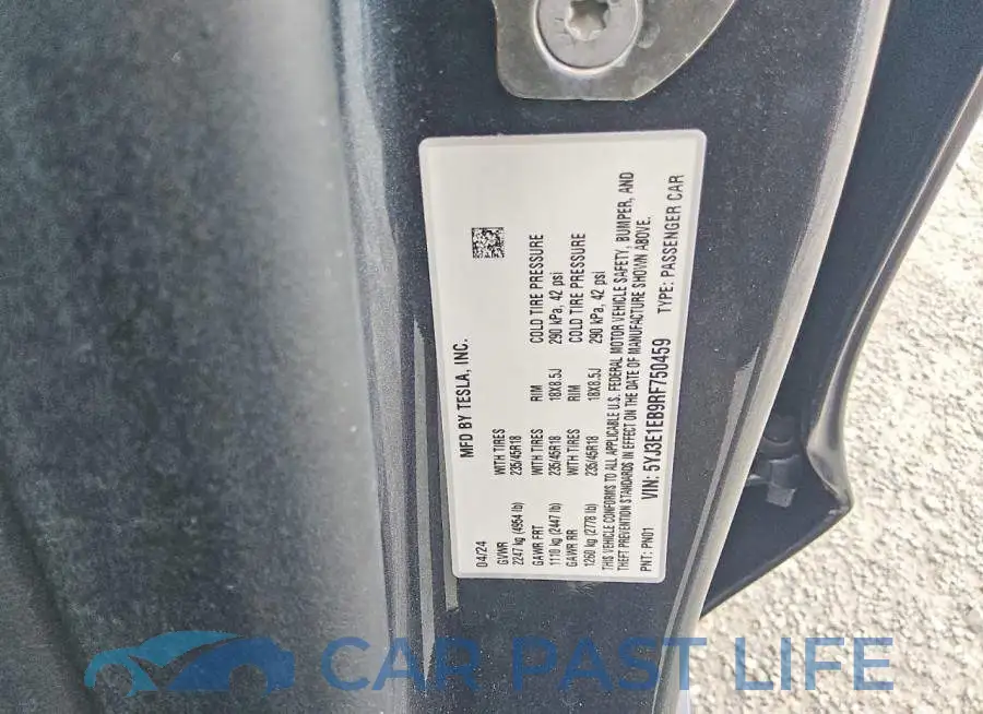 5YJ3E1EB9RF750459# 12