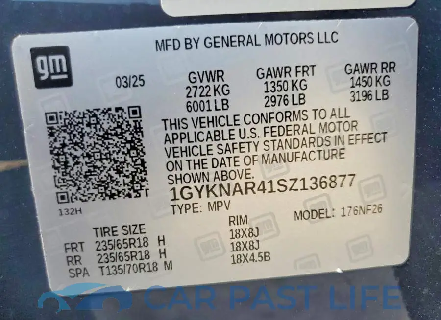 1GYKNAR41SZ136877# 13