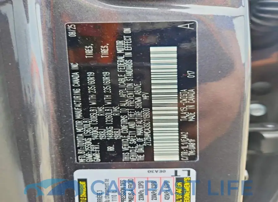 2T2BAMCA3SC119800# 13