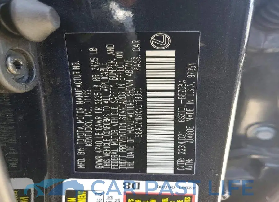 58ADZ1B1XNU119360# 12