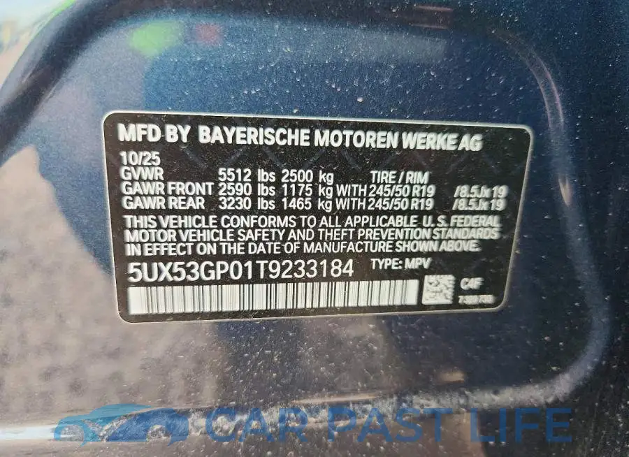 5UX53GP01T9233184# 14