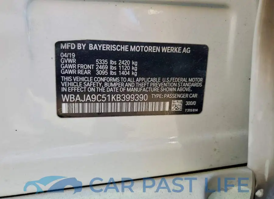 WBAJA9C51KB399390# 12