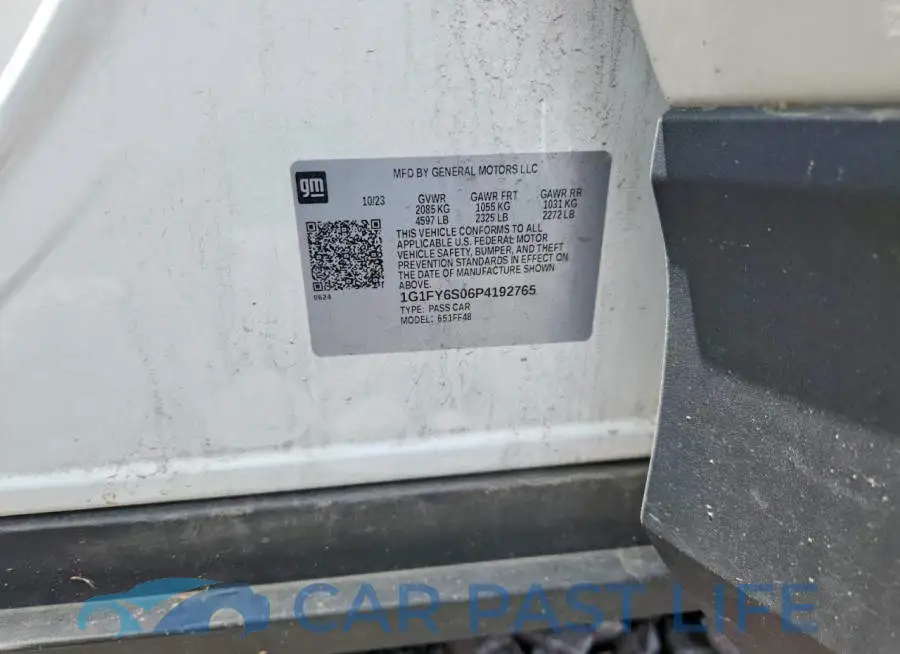 1G1FY6S06P4192765# 12