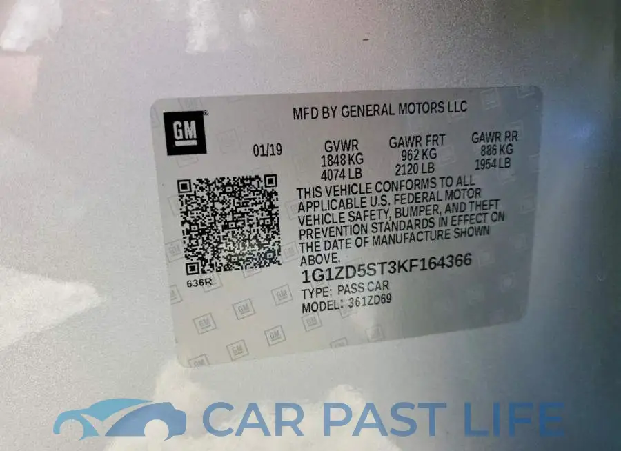 1G1ZD5ST3KF164366# 12