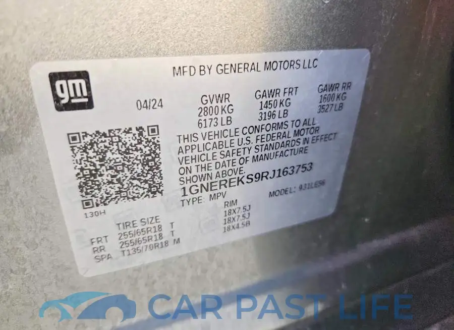 1GNEREKS9RJ163753# 13