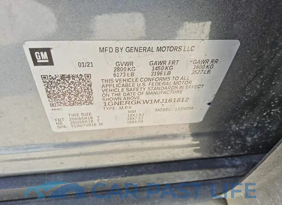 1GNERGKW1MJ161812# 13