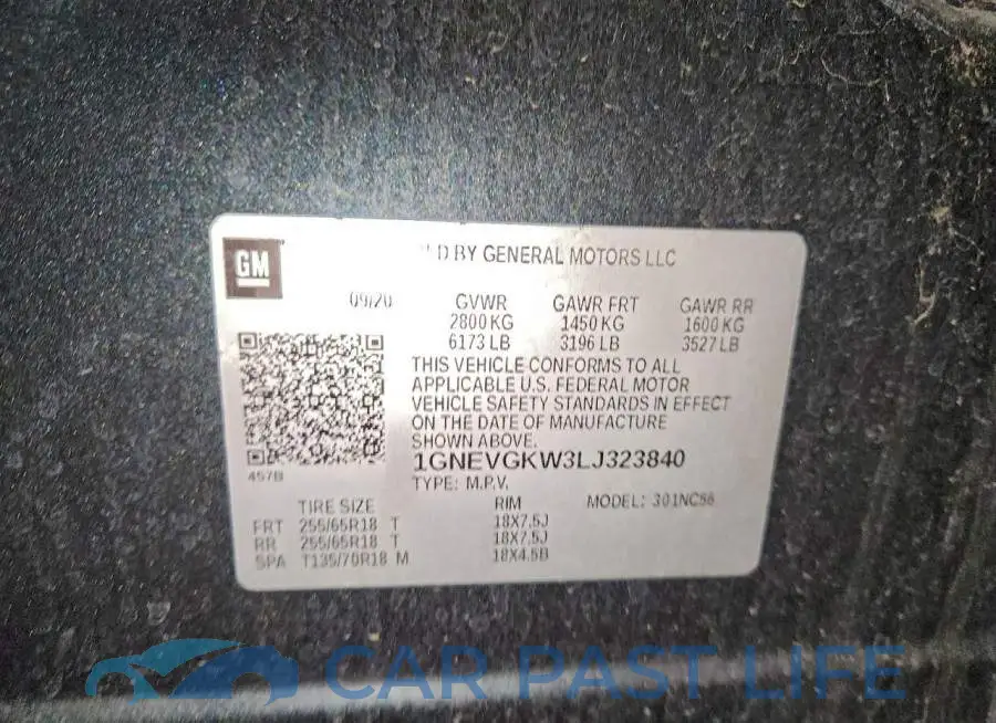 1GNEVGKW3LJ323840# 13
