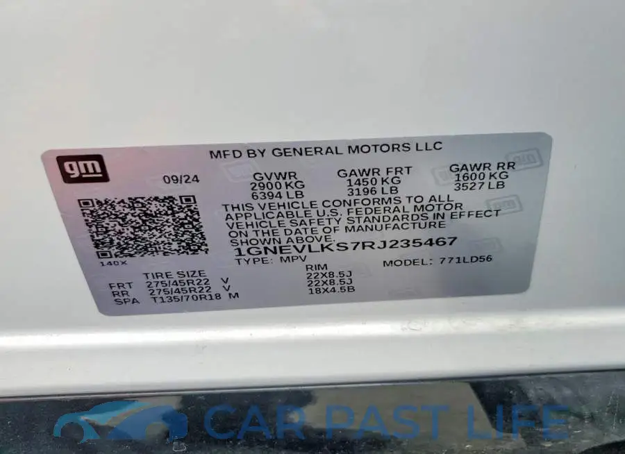 1GNEVLKS7RJ235467# 13