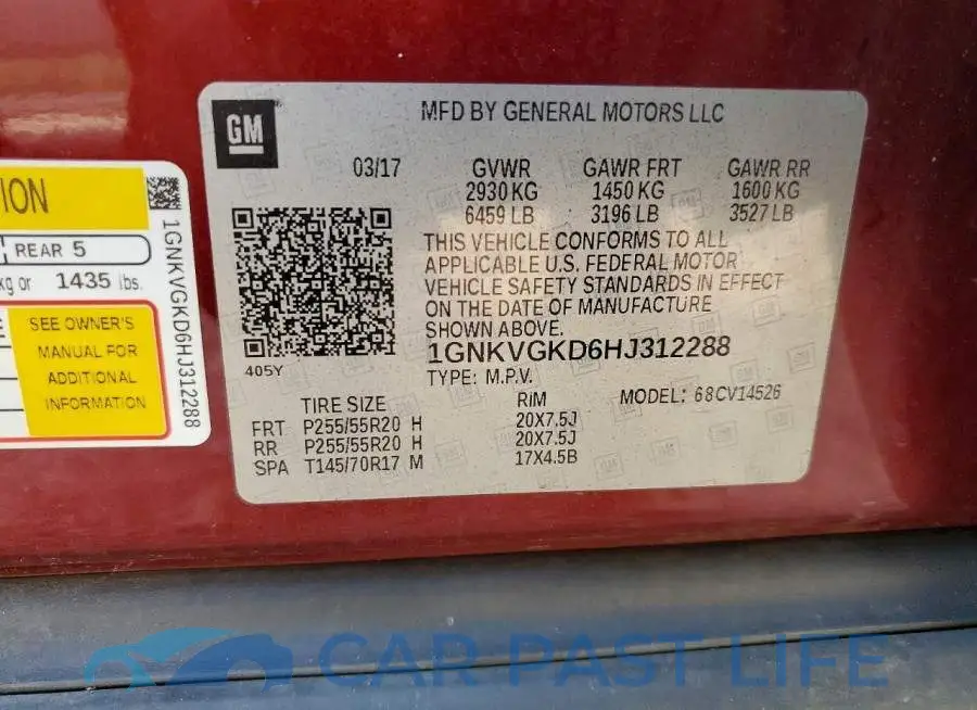 1GNKVGKD6HJ312288# 13