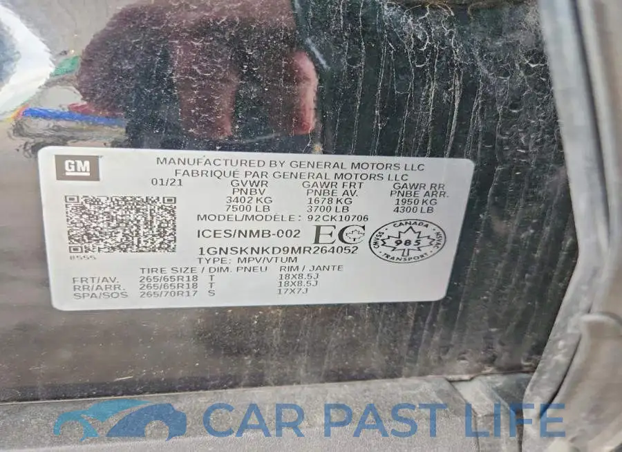 1GNSKNKD9MR264052# 13