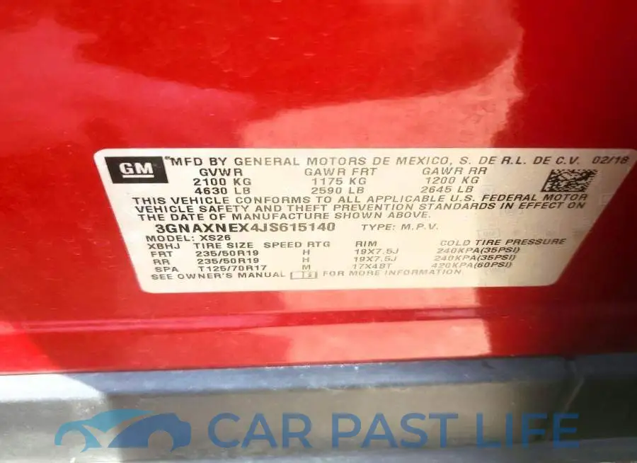 3GNAXNEX4JS615140# 13