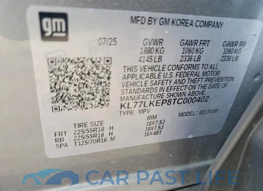 KL77LKEP8TC000402# 12