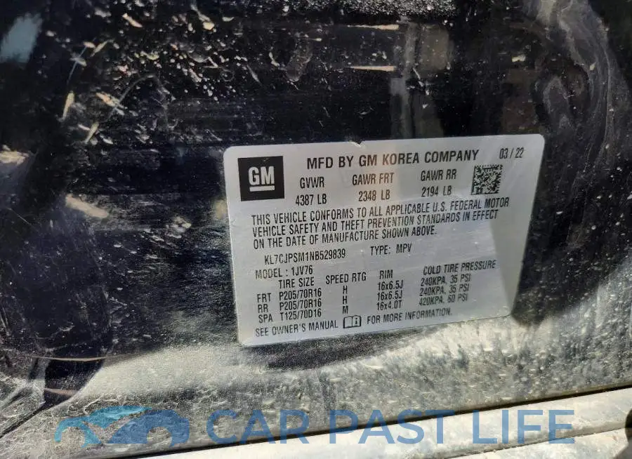 KL7CJPSM1NB529839# 13