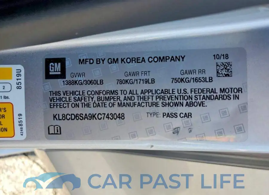 KL8CD6SA9KC743048# 12