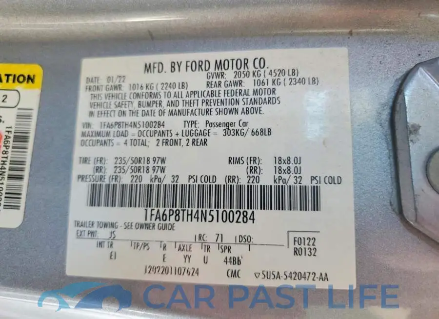 1FA6P8TH4N5100284# 12