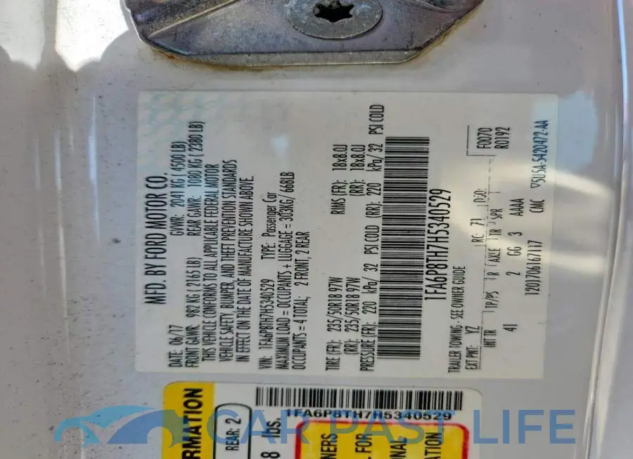 1FA6P8TH7H5340529# 12