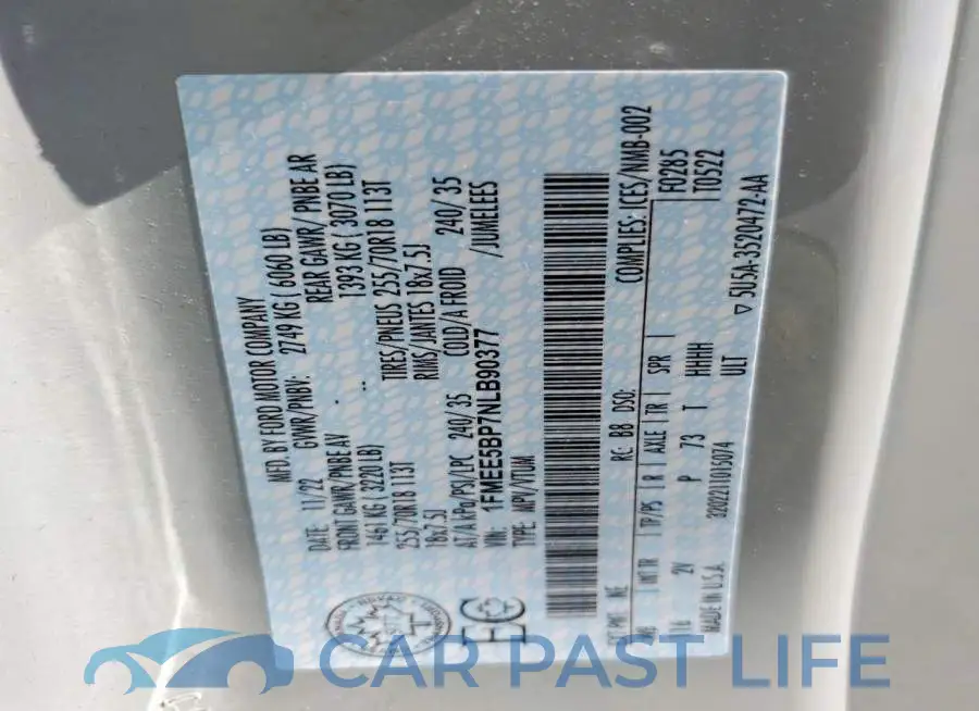 1FMEE5BP7NLB90377# 12
