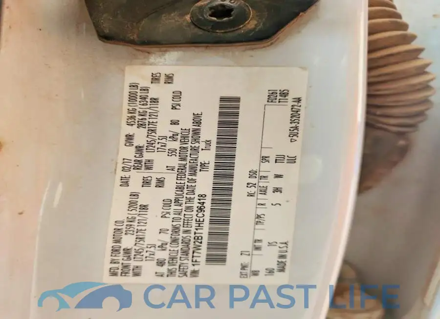 1FT7W2BT1HEC96418# 12