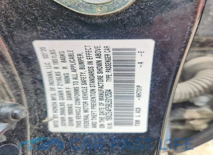 19XZE4F59LE012534# 13