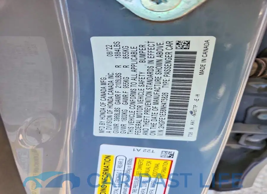 2HGFE1E58NH475826# 12
