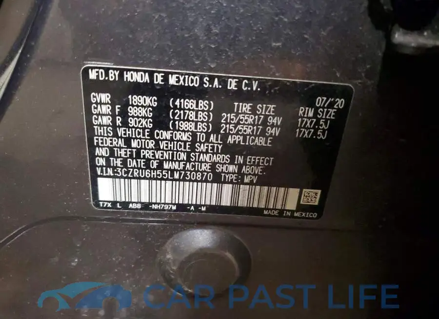 3CZRU6H55LM730870# 14